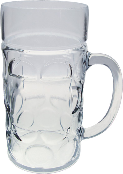 Plastic 1 Liter Dimpled Beer Mug - GermanSteins.com